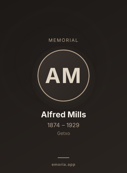 Memorial portrait of Alfred Mills