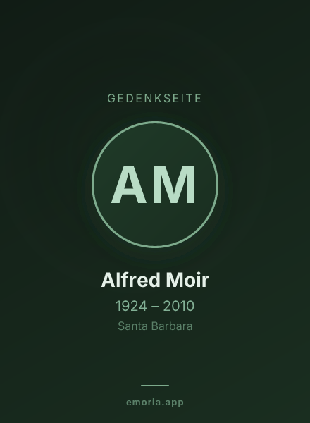 Gedenkportrait von Alfred Moir