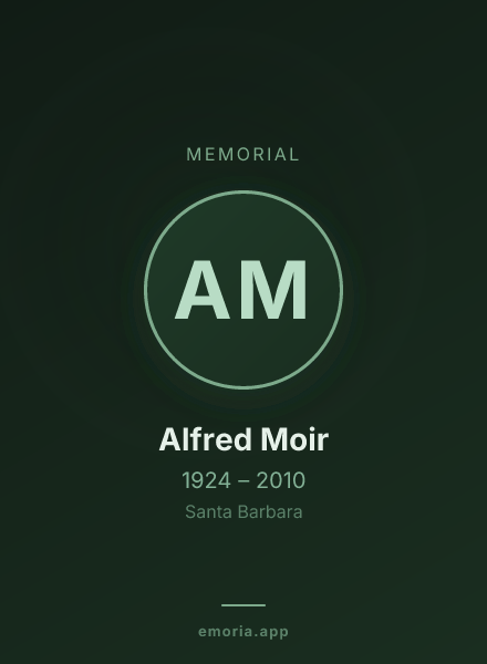 Memorial portrait of Alfred Moir