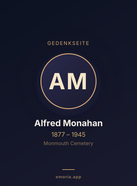 Gedenkportrait von Alfred Monahan