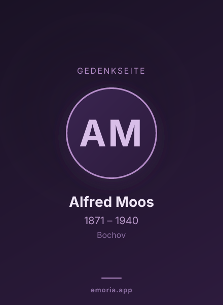 Gedenkportrait von Alfred Moos