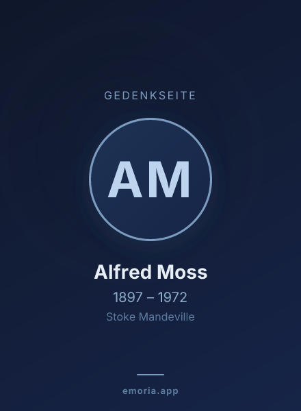 Gedenkportrait von Alfred Moss