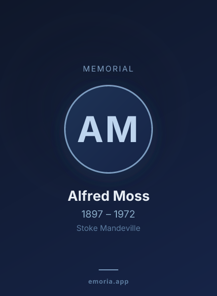 Memorial portrait of Alfred Moss
