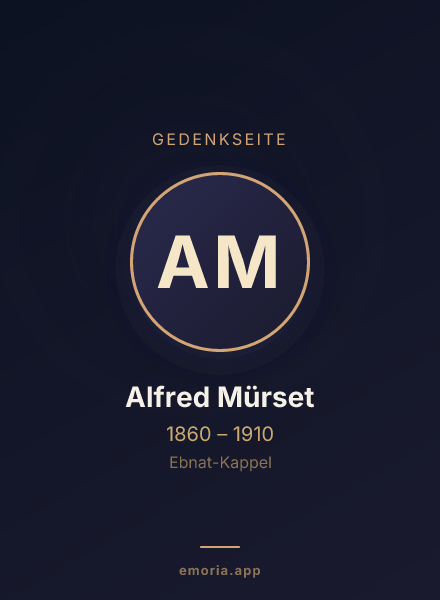 Gedenkportrait von Alfred Mürset