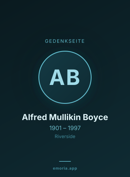 Gedenkportrait von Alfred Mullikin Boyce