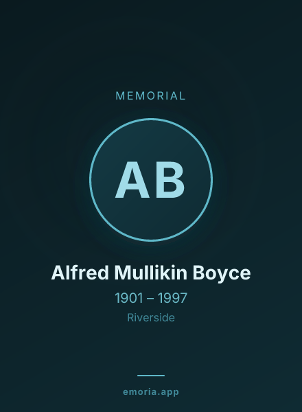 Memorial portrait of Alfred Mullikin Boyce