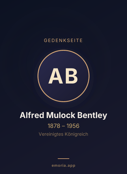 Gedenkportrait von Alfred Mulock Bentley