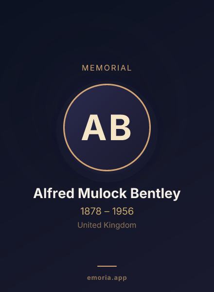 Memorial portrait of Alfred Mulock Bentley