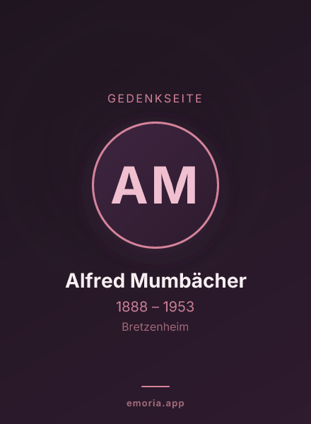 Gedenkportrait von Alfred Mumbächer