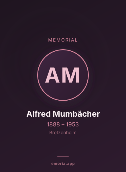Memorial portrait of Alfred Mumbächer