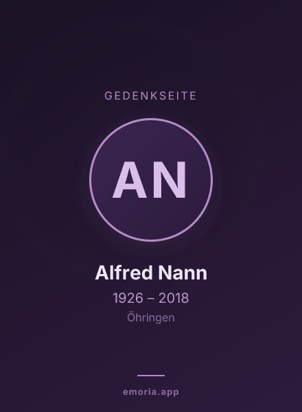 Gedenkportrait von Alfred Nann