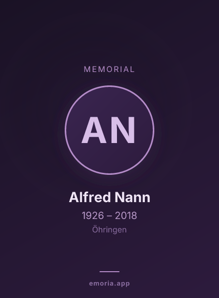Memorial portrait of Alfred Nann