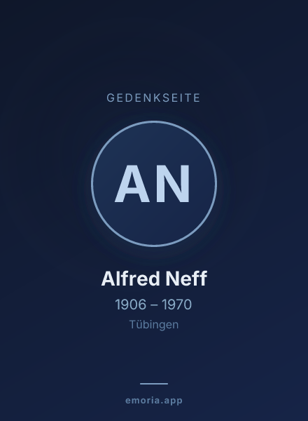Gedenkportrait von Alfred Neff