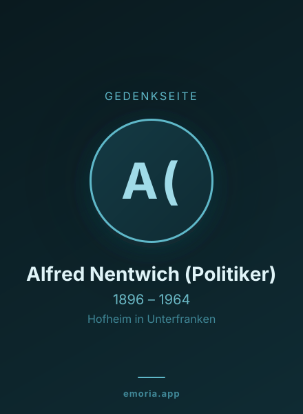 Gedenkportrait von Alfred Nentwich (Politiker)