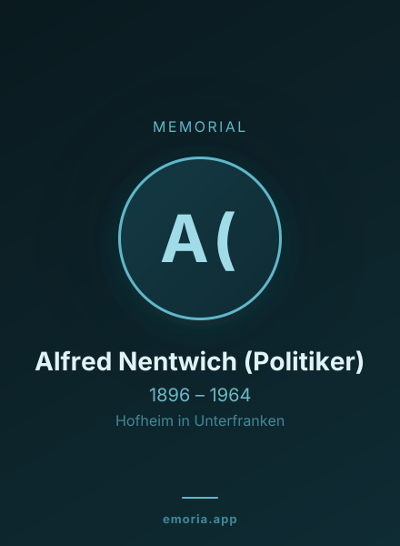 Memorial portrait of Alfred Nentwich (Politiker)