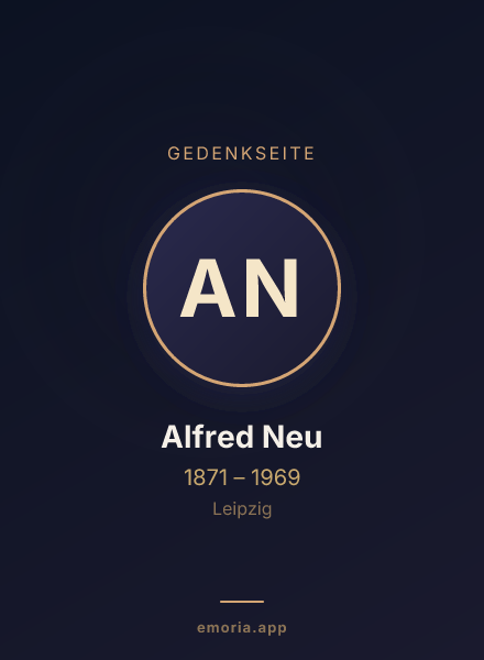 Gedenkportrait von Alfred Neu