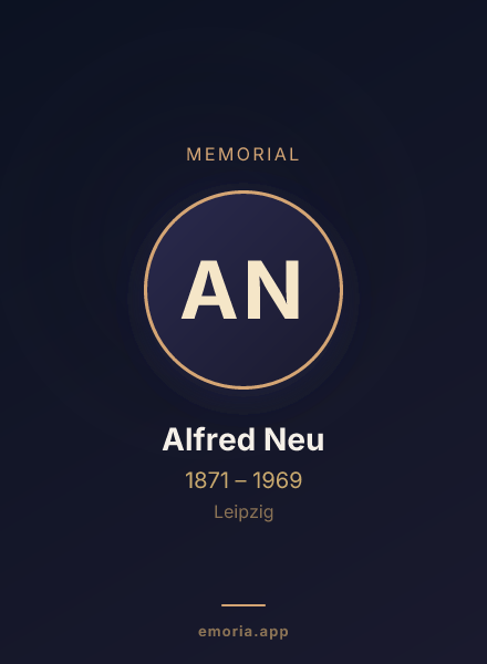 Memorial portrait of Alfred Neu
