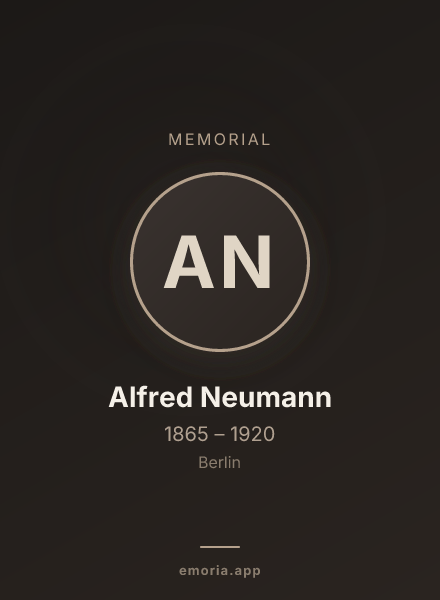 Memorial portrait of Alfred Neumann