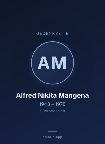 Gedenkportrait von Alfred Nikita Mangena
