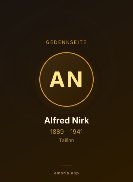 Gedenkportrait von Alfred Nirk
