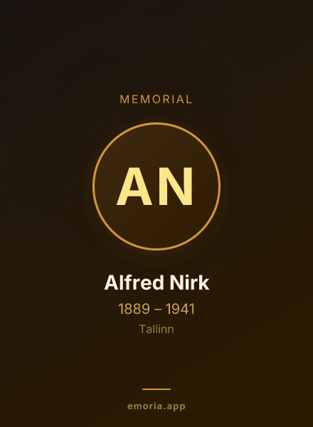 Memorial portrait of Alfred Nirk