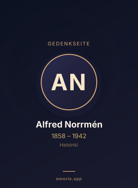 Gedenkportrait von Alfred Norrmén