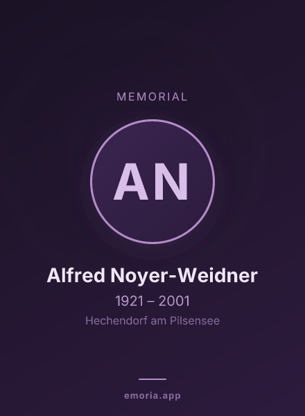 Memorial portrait of Alfred Noyer-Weidner