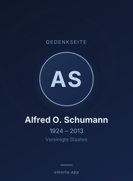 Gedenkportrait von Alfred O. Schumann