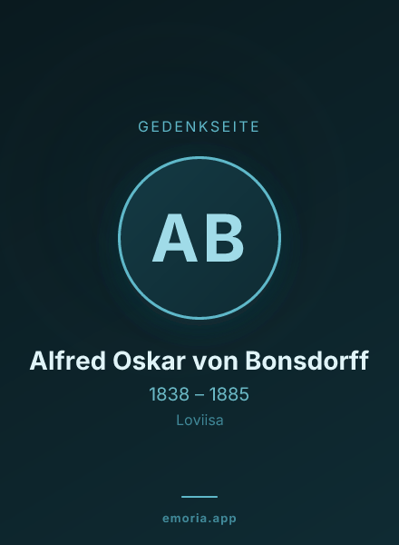 Gedenkportrait von Alfred Oskar von Bonsdorff