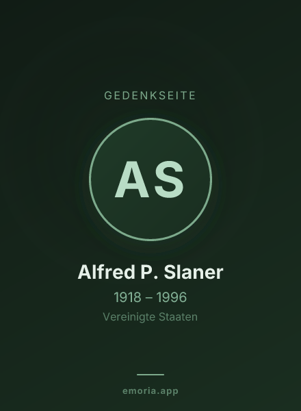Gedenkportrait von Alfred P. Slaner