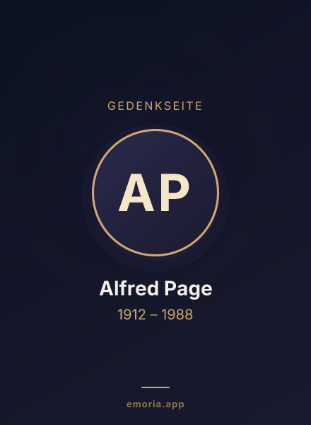 Gedenkportrait von Alfred Page