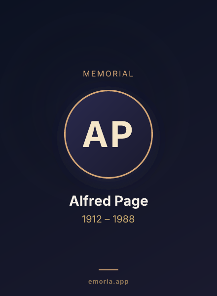 Memorial portrait of Alfred Page