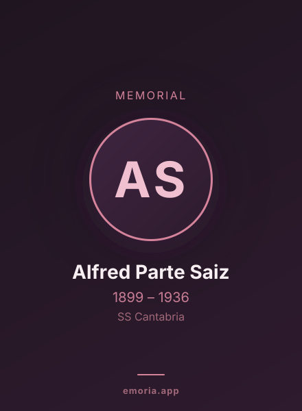 Memorial portrait of Alfred Parte Saiz