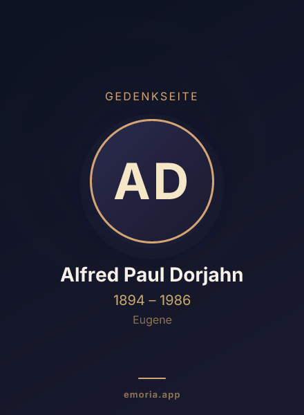 Gedenkportrait von Alfred Paul Dorjahn