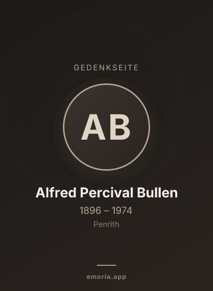 Gedenkportrait von Alfred Percival Bullen