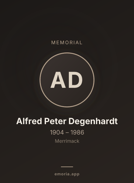 Memorial portrait of Alfred Peter Degenhardt