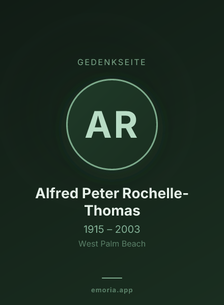 Gedenkportrait von Alfred Peter Rochelle-Thomas