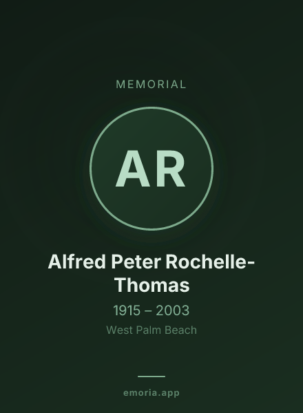 Memorial portrait of Alfred Peter Rochelle-Thomas