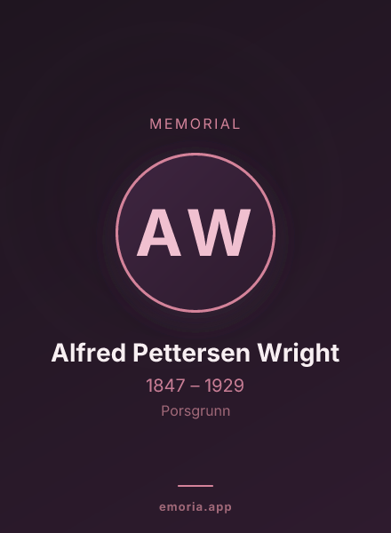 Memorial portrait of Alfred Pettersen Wright