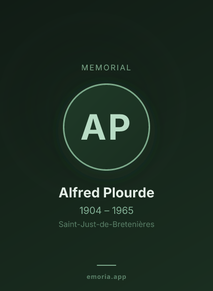 Memorial portrait of Alfred Plourde