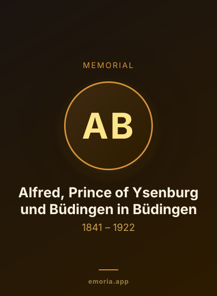Memorial portrait of Alfred, Prince of Ysenburg und Büdingen in Büdingen