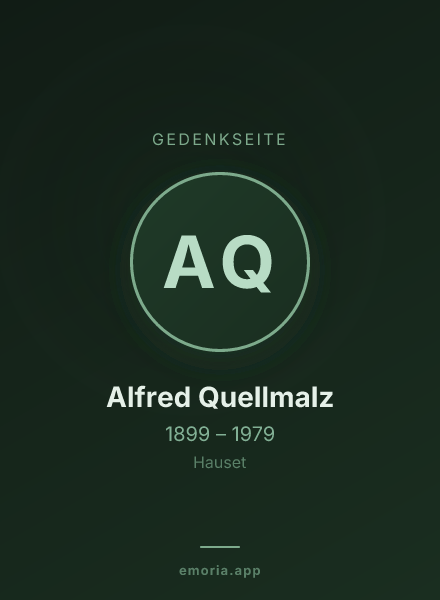 Gedenkportrait von Alfred Quellmalz