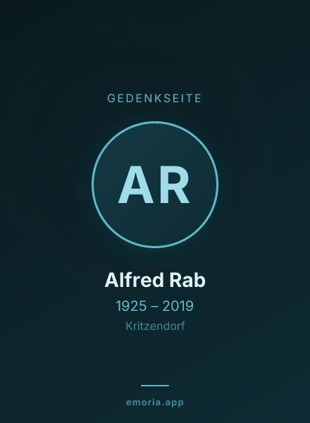 Gedenkportrait von Alfred Rab