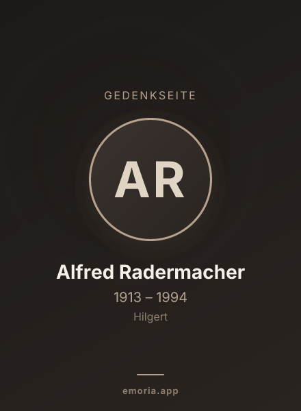 Gedenkportrait von Alfred Radermacher