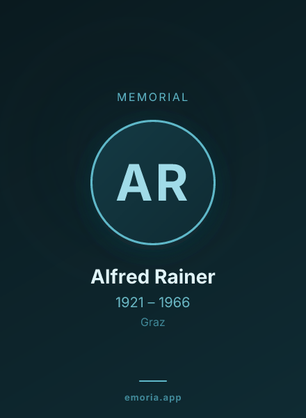Memorial portrait of Alfred Rainer
