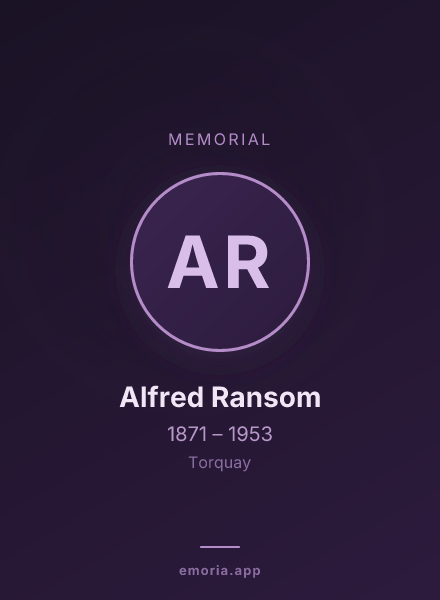 Memorial portrait of Alfred Ransom
