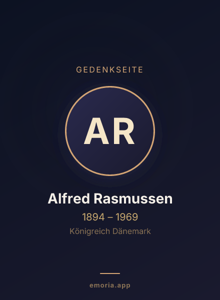 Gedenkportrait von Alfred Rasmussen