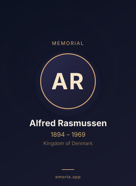 Memorial portrait of Alfred Rasmussen