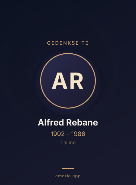Gedenkportrait von Alfred Rebane