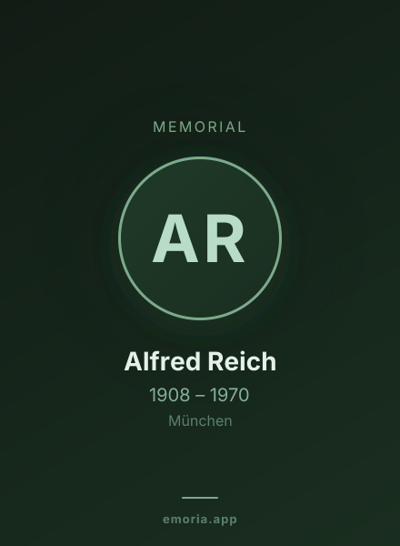 Memorial portrait of Alfred Reich